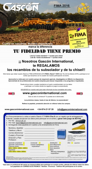 WIN Chisel & Subsoilers' SPARE PARTS Gascón International