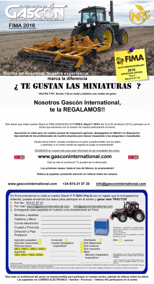 Win a TRACTOR for your collection Gascón International